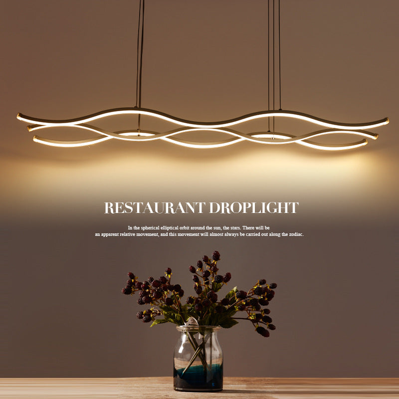LED Water Waves Aluminum Pendant Island SKU# LIG0049